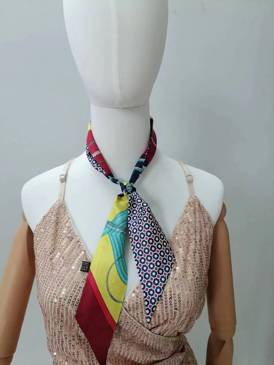 100% Mulberry Silk Scarf for Handbags,Bags, and Purses,1 Pcs 2"x35" Hair Ribbon Skinny Neck Scarves for Women