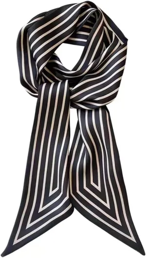 100% Mulberry Silk Scarf for Handbags,Bags, and Purses,1 Pcs 2"x35" Hair Ribbon Skinny Neck Scarves for Women