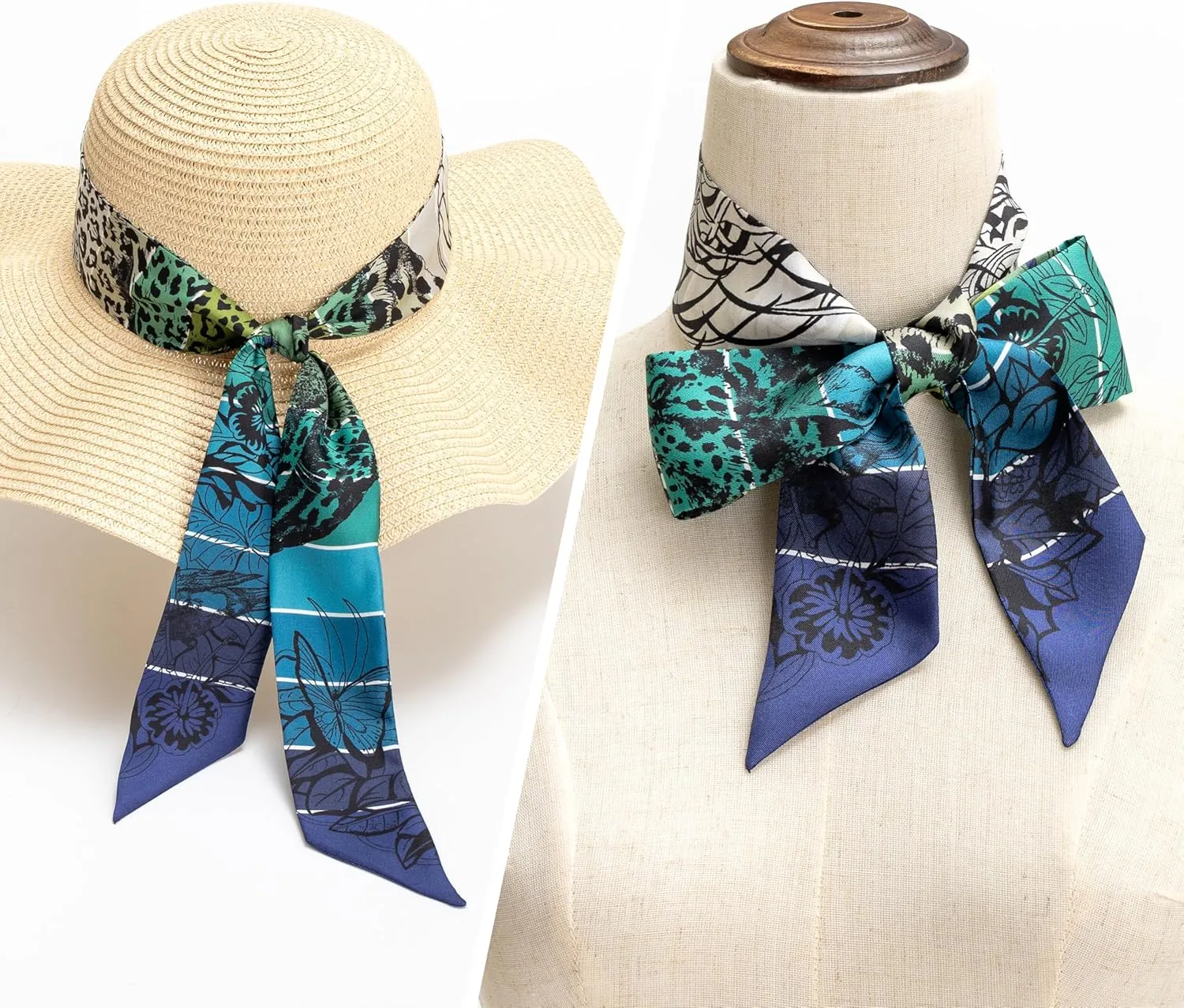 100% Mulberry Silk Scarf for Women Neck, Handbags,Bags, Purse, Hair Head Ribbon Skinny Scarf Silk Headband Scarf