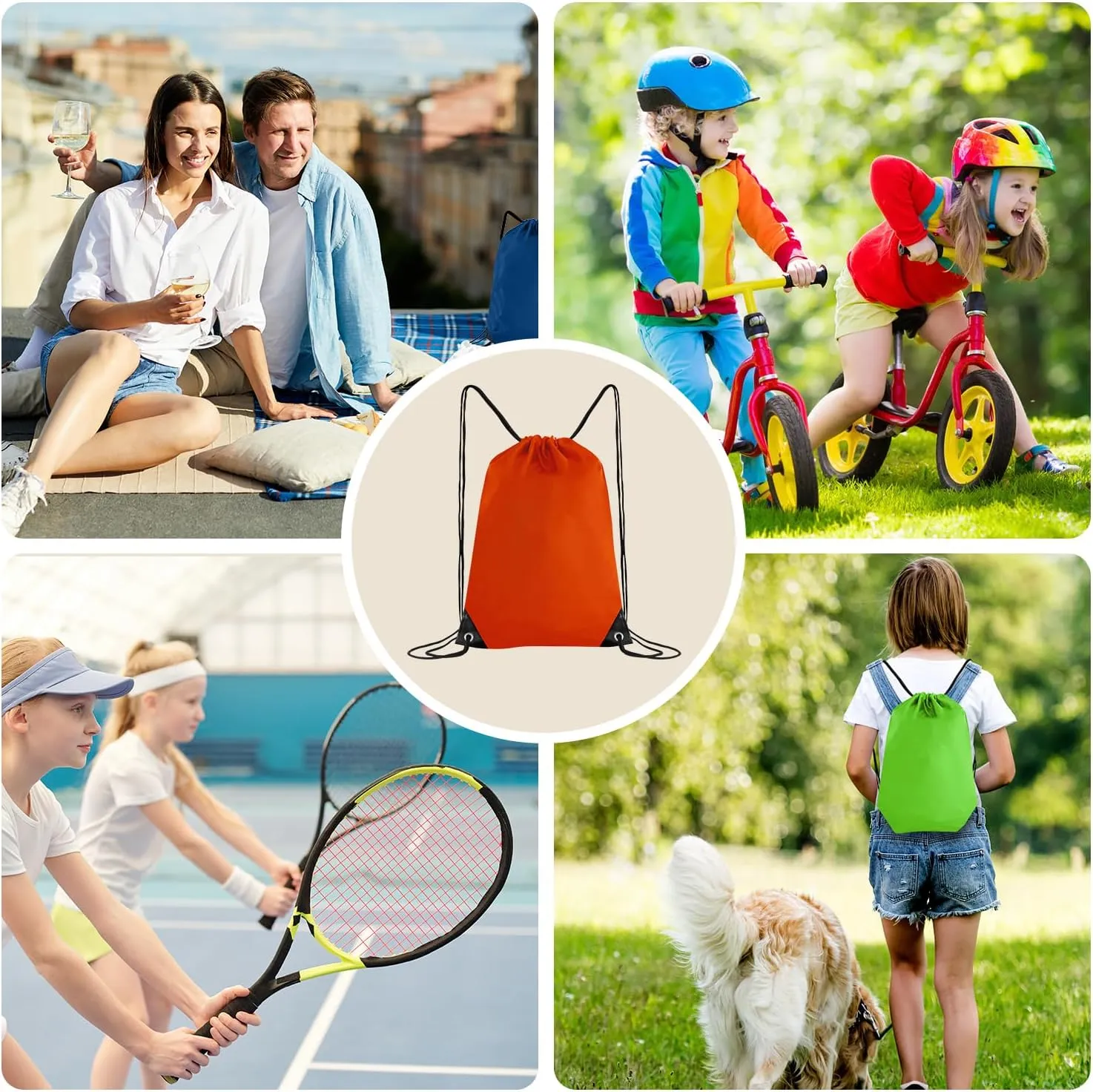 100 Pcs Drawstring Bags Bulk,Gym drawstring Backpack Bulk,Draw String Bags,Cinch Bag,for Men Women and kids(10 Colors)