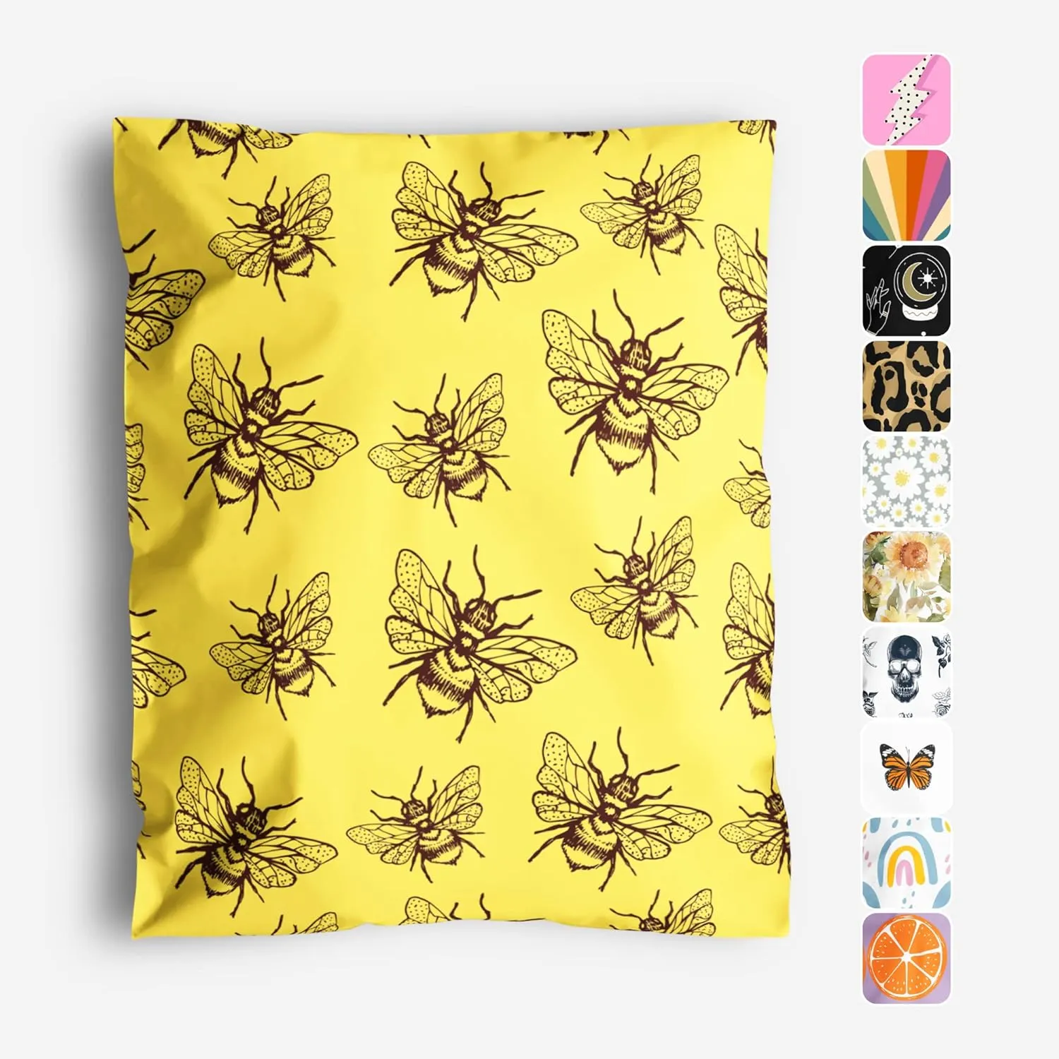 10x13 Poly Mailers – Honey Bee – Waterproof, Tear-Resistant Shipping Bags with Adhesive Seal – 100 Pack – Package Mint