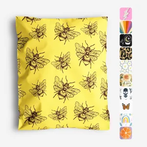 10x13 Poly Mailers – Honey Bee – Waterproof, Tear-Resistant Shipping Bags with Adhesive Seal – 100 Pack – Package Mint
