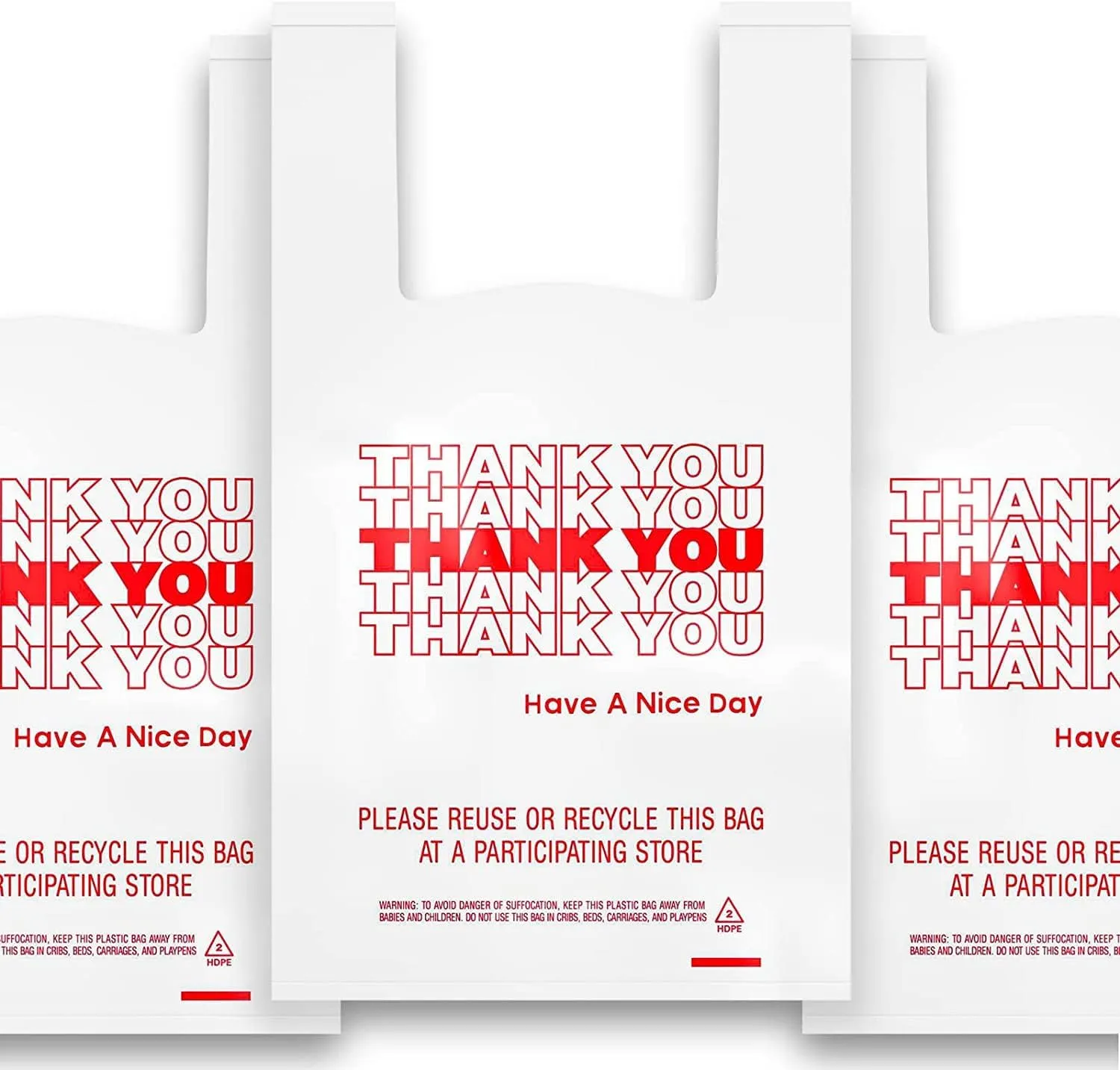 11.5" X 6.5" X 21"Bolsas de Plastico Para Negocio - Bolsas Plásticas Para Negocio - Bolsas Reusables Para Supermercado - 400 Pack Thank You Plastic Bags Bulk - Premium Quality 15 Mic (0.6 Mil)