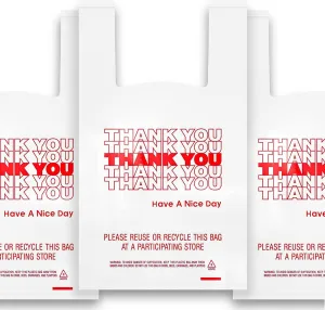 11.5" X 6.5" X 21"Bolsas de Plastico Para Negocio - Bolsas Plásticas Para Negocio - Bolsas Reusables Para Supermercado - 400 Pack Thank You Plastic Bags Bulk - Premium Quality 15 Mic (0.6 Mil)