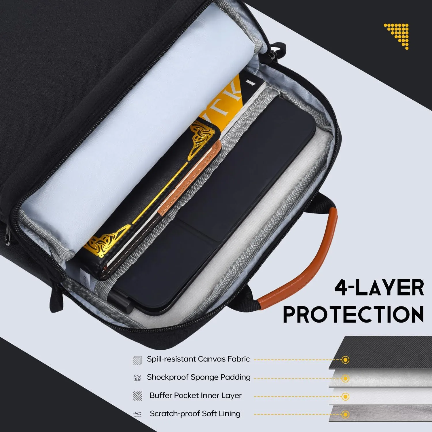 12.9 13 inch iPad Pro Sleeve Case Shoulder Bag for 13-inch iPad Pro M4 & iPad Air M2 M3(2025) Magic Keyboard, iPad Pro 12.9-in, Water-Resistant Tablet Carrying Handle Bag -Black