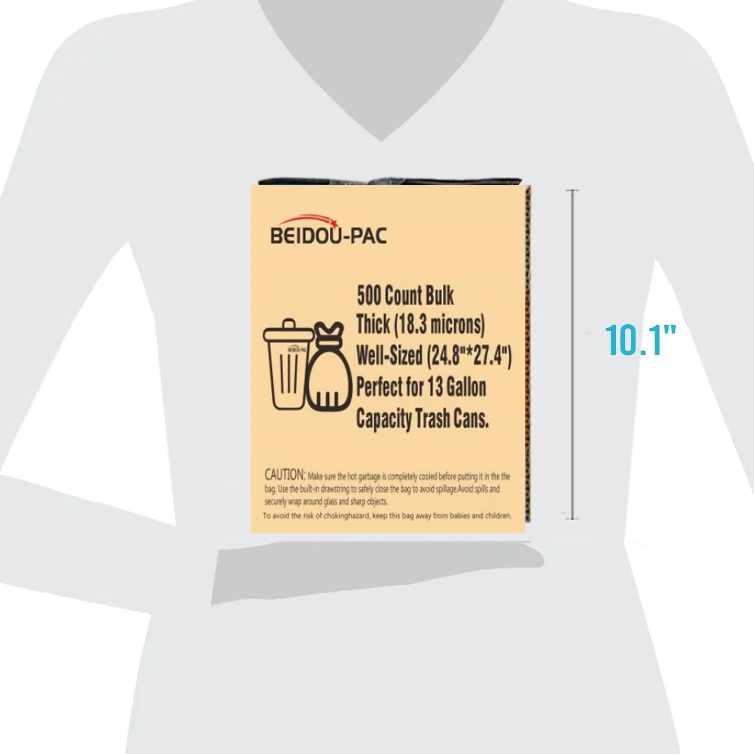 13 Gallon Trash Bags Drawstring, 500 Count Bulk Value Pack, Black & Unscented Garbage Bags, Multi-purpose Tall Kitchen Trash Bags Can Liners for Business Home Commercial and Industrial