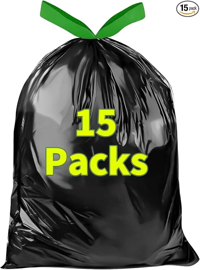 15 Portable Camping Toilet Bags Drawstring, 8 Gal Compost Portable Toilet Bags for Camping Potty Adults, Outdoor Waste Toilet Bag for 5 Gallon Bucket Toilet Camping Bathroom Travel Backpacking