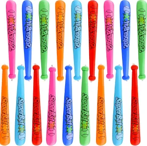 18 Pack 31.5 Inch Inflatable Baseball Bats Blow Up Baseball Bat Inflatable Toy Bat Inflates for Kids Carnival Birthday Baseball Theme Party Supplies, 6 Colors