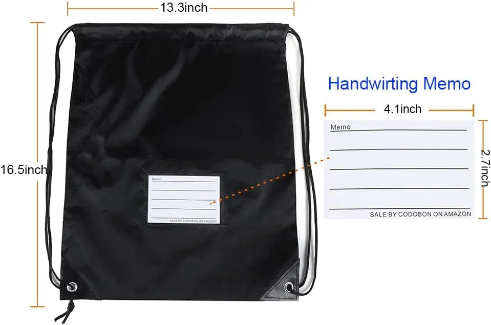 20 Pcs Drawstring Bags,Bulk Draw String Backpack, Cinch Bag Sackpack for Travel Gym Sport, Black