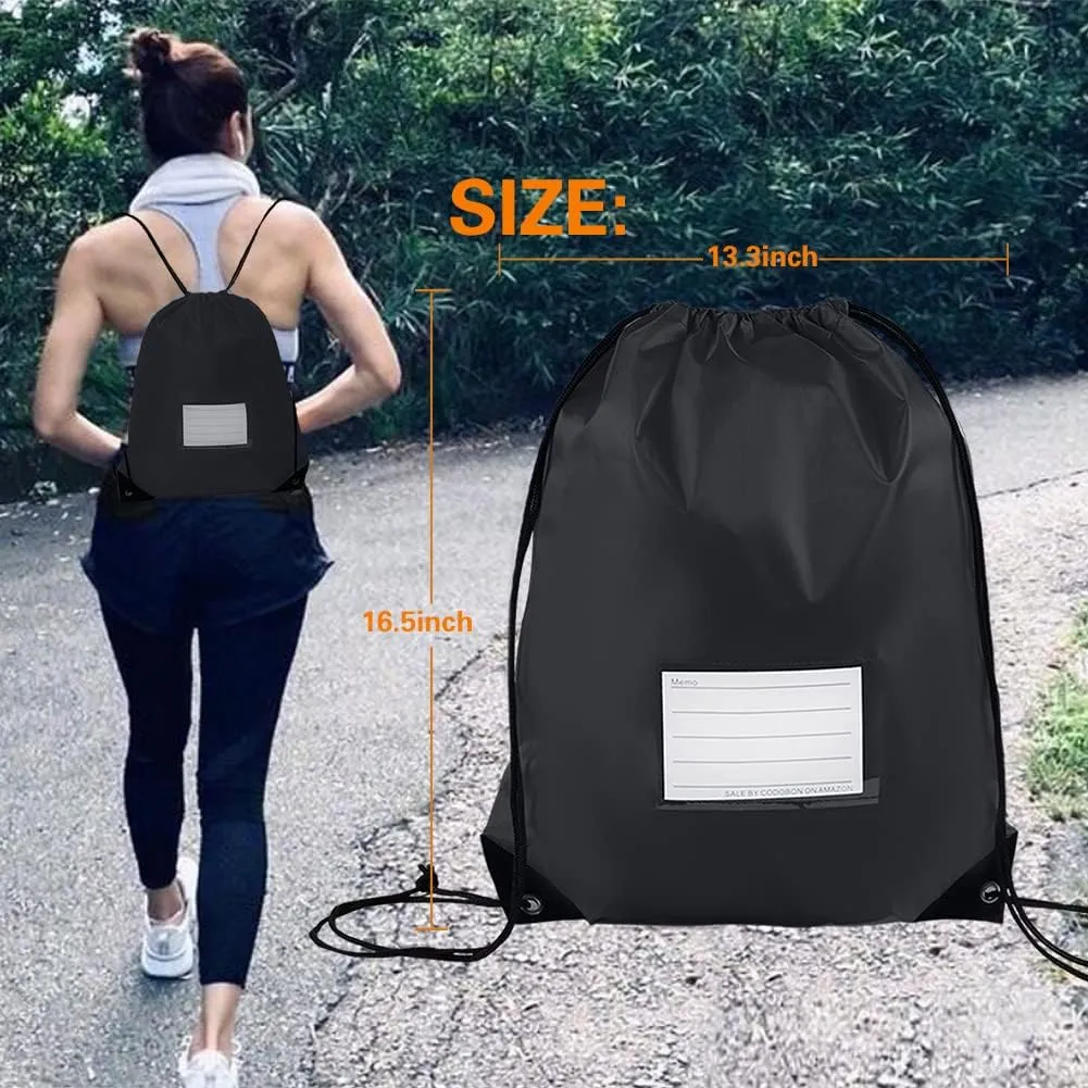 20 Pcs Drawstring Bags,Bulk Draw String Backpack, Cinch Bag Sackpack for Travel Gym Sport, Black