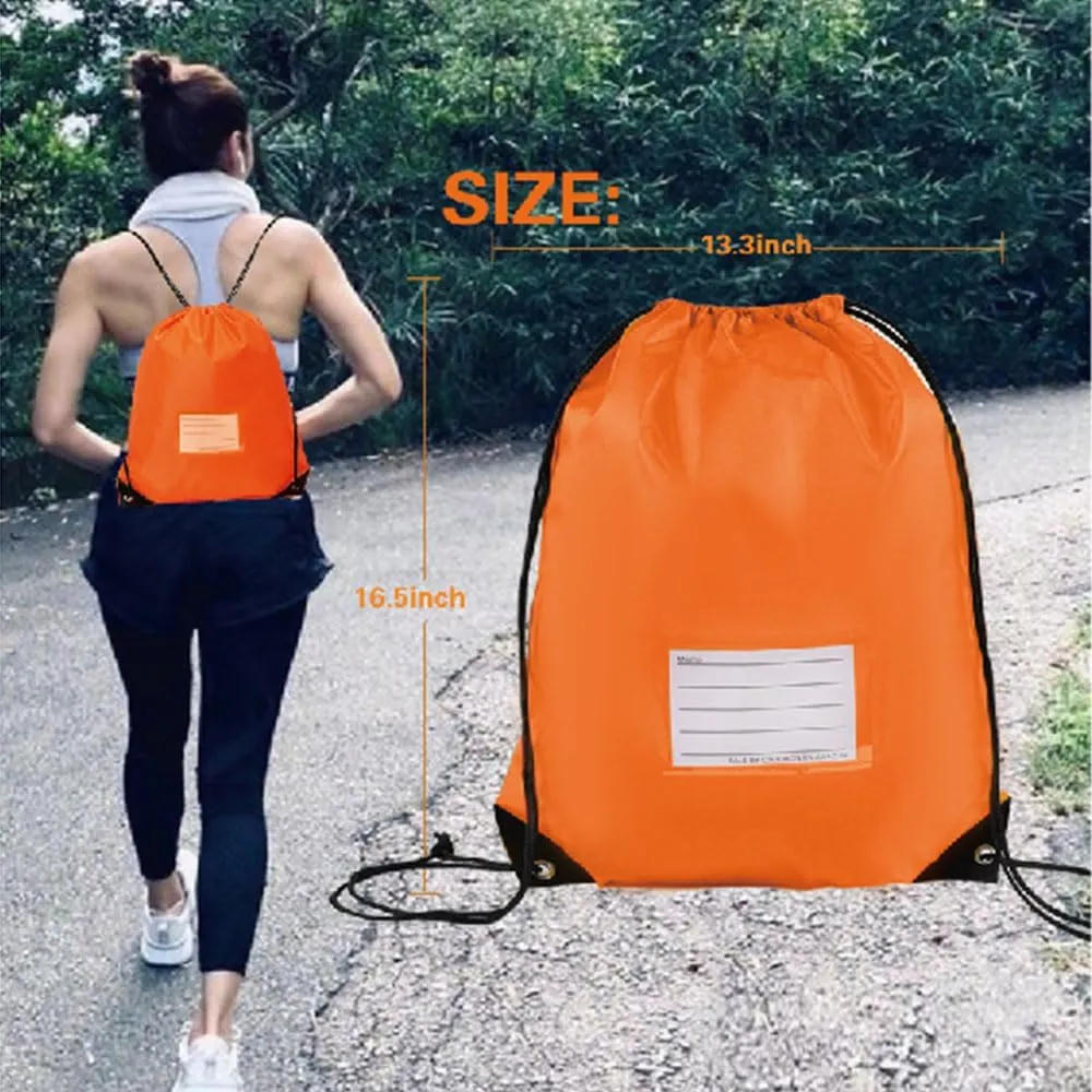 20 Pcs Drawstring Bags,Bulk Draw String Backpack, Cinch Bag Sackpack for Travel Gym Sport, Orange