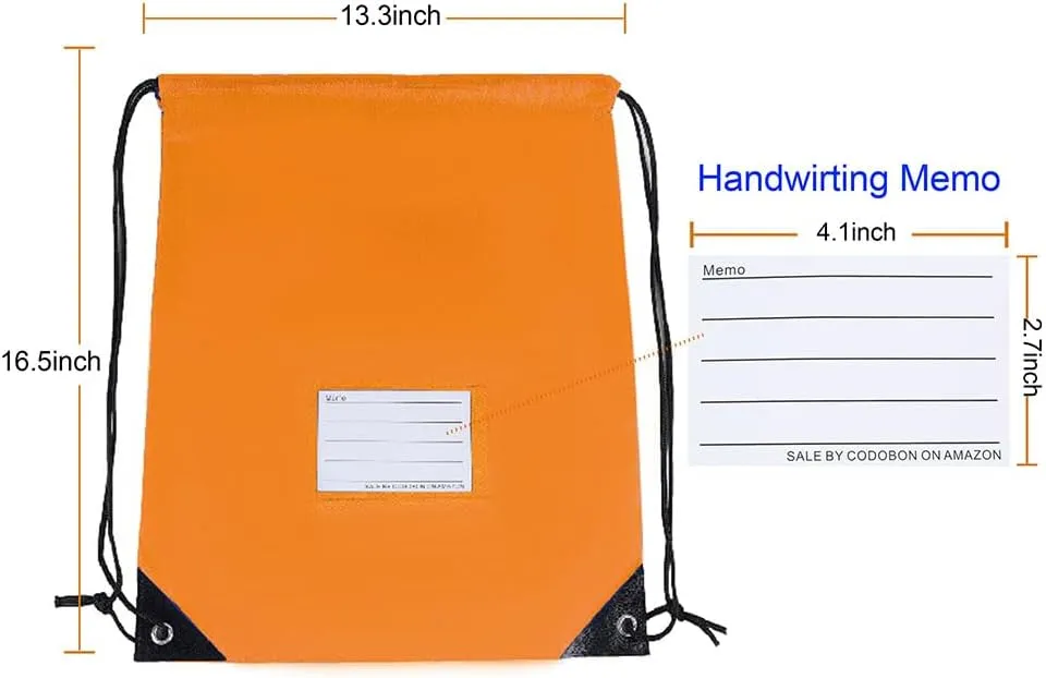 20 Pcs Drawstring Bags,Bulk Draw String Backpack, Cinch Bag Sackpack for Travel Gym Sport, Orange