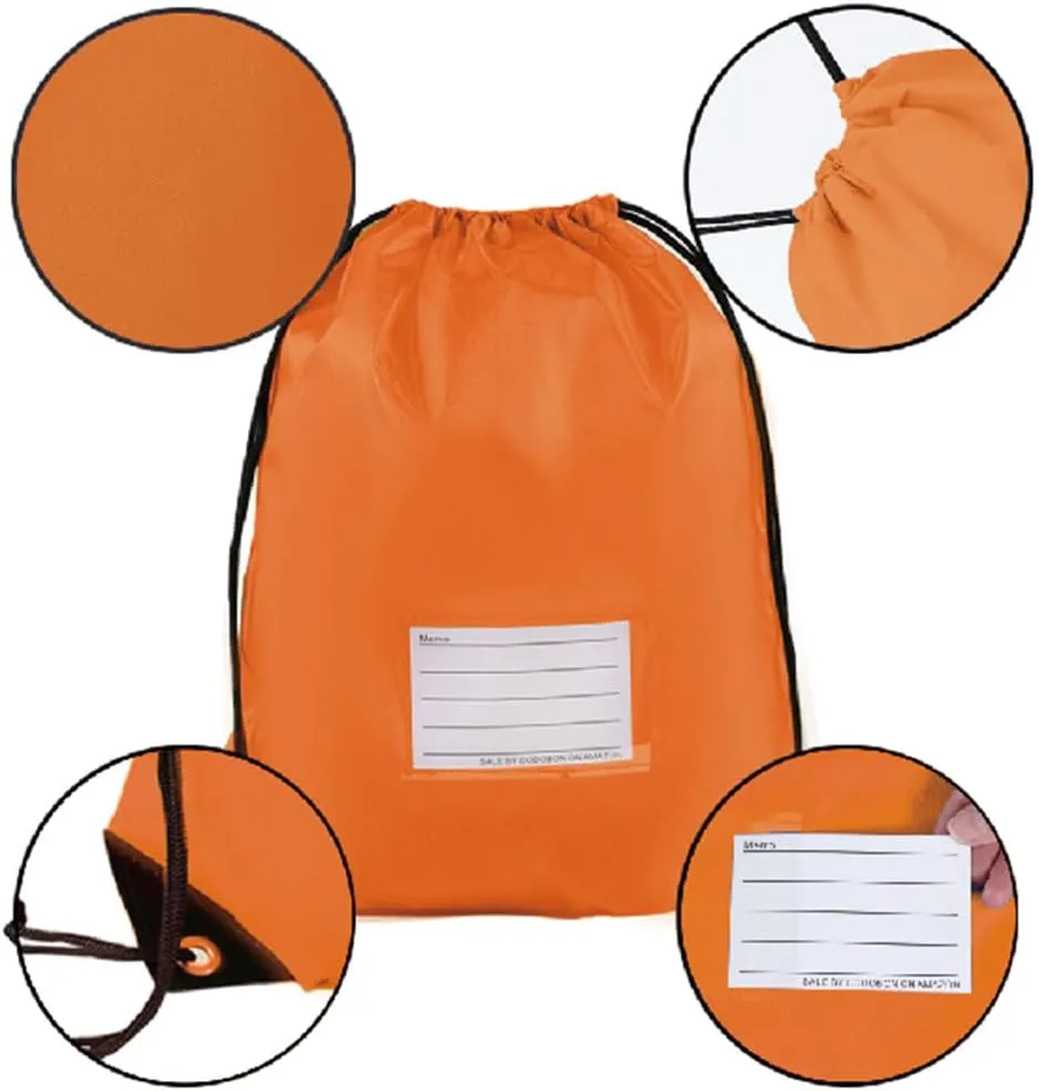 20 Pcs Drawstring Bags,Bulk Draw String Backpack, Cinch Bag Sackpack for Travel Gym Sport, Orange