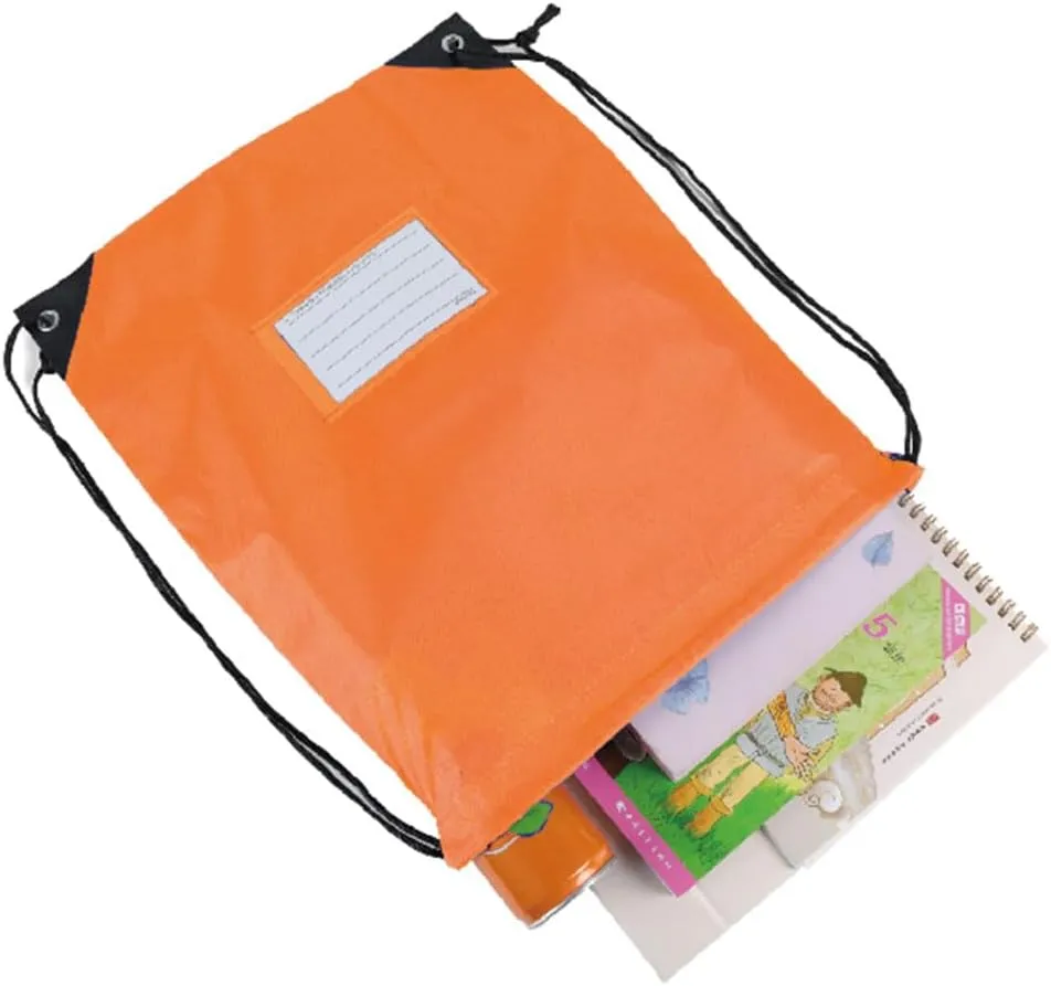 20 Pcs Drawstring Bags,Bulk Draw String Backpack, Cinch Bag Sackpack for Travel Gym Sport, Orange