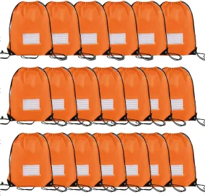 20 Pcs Drawstring Bags,Bulk Draw String Backpack, DIY Gym Sports Cinch Bag Sackpack for Women Men, Orange