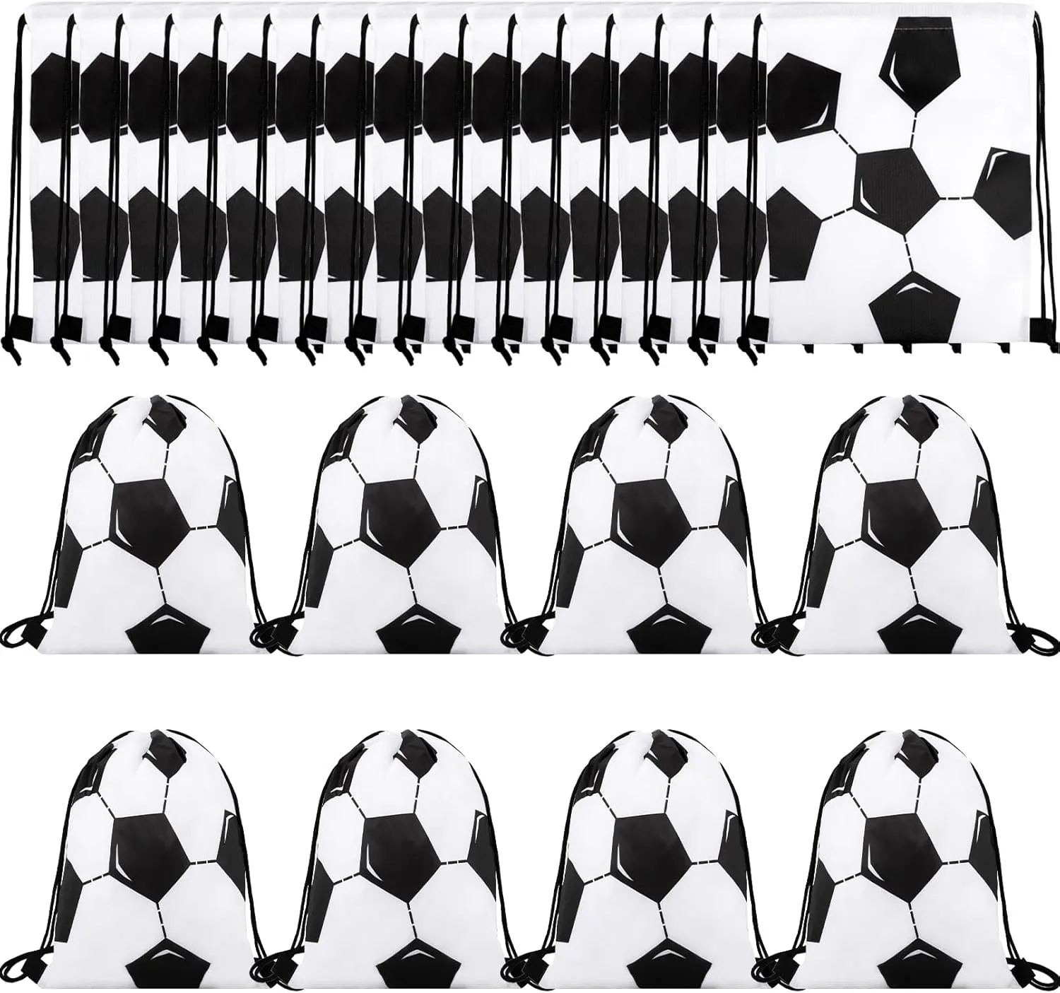 24 Pcs Drawstring Backpack,Soccer Drawstring Bags,Small Sport Drawstring Bags Gift Bags,Soccer Goodie Bags,Soccer Party Favors Cinch Bags