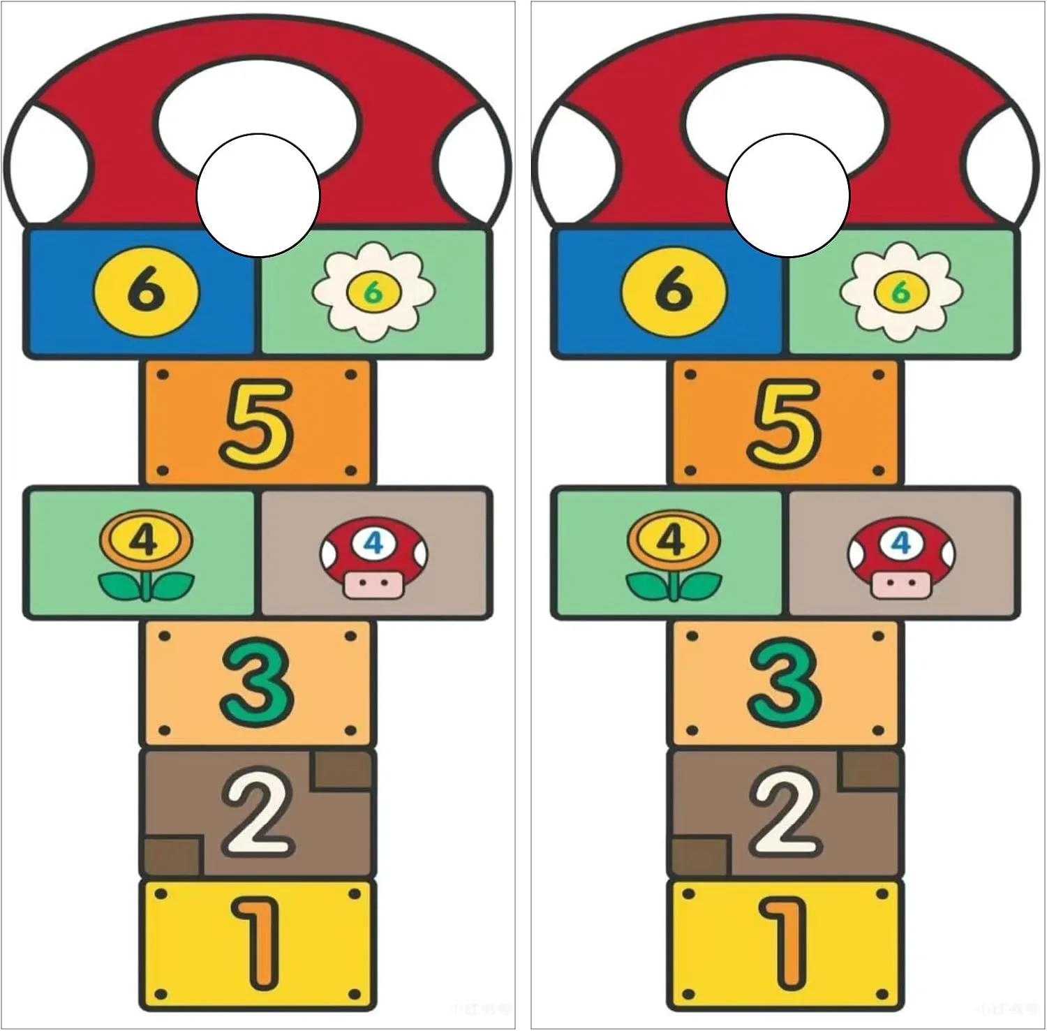 24inx48in Cornhole Board Decals for Outdoor Games Themed Vinyl Skins Weather-Resistant Cornhole Wrap Set for Family Backyard Fun Parties Decorative Game Stickers Set of 2 Fun Jump Path