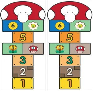 24inx48in Cornhole Board Decals for Outdoor Games Themed Vinyl Skins Weather-Resistant Cornhole Wrap Set for Family Backyard Fun Parties Decorative Game Stickers Set of 2 Fun Jump Path