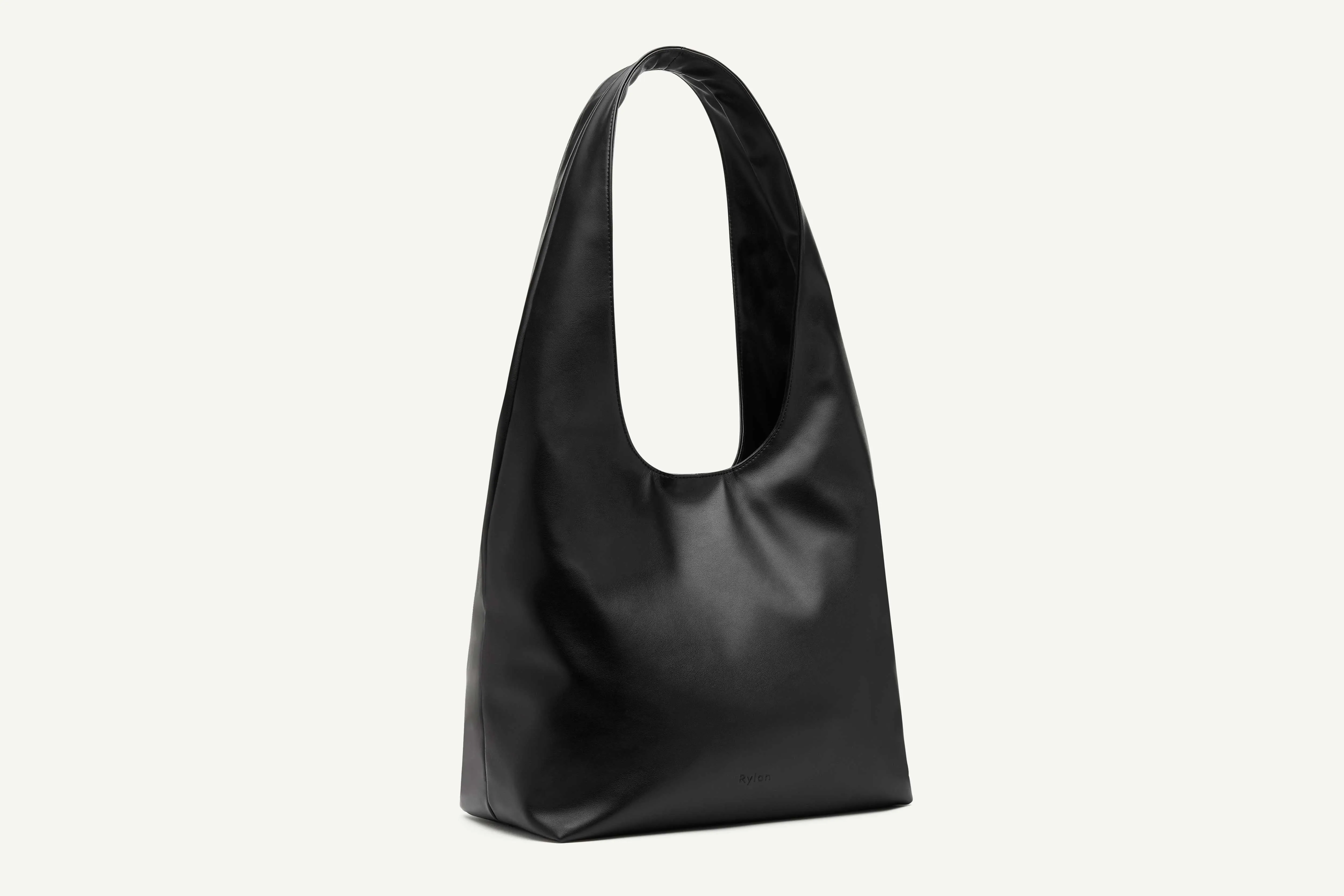 27.64 Louie Black Alt-Leather Hobo Tote