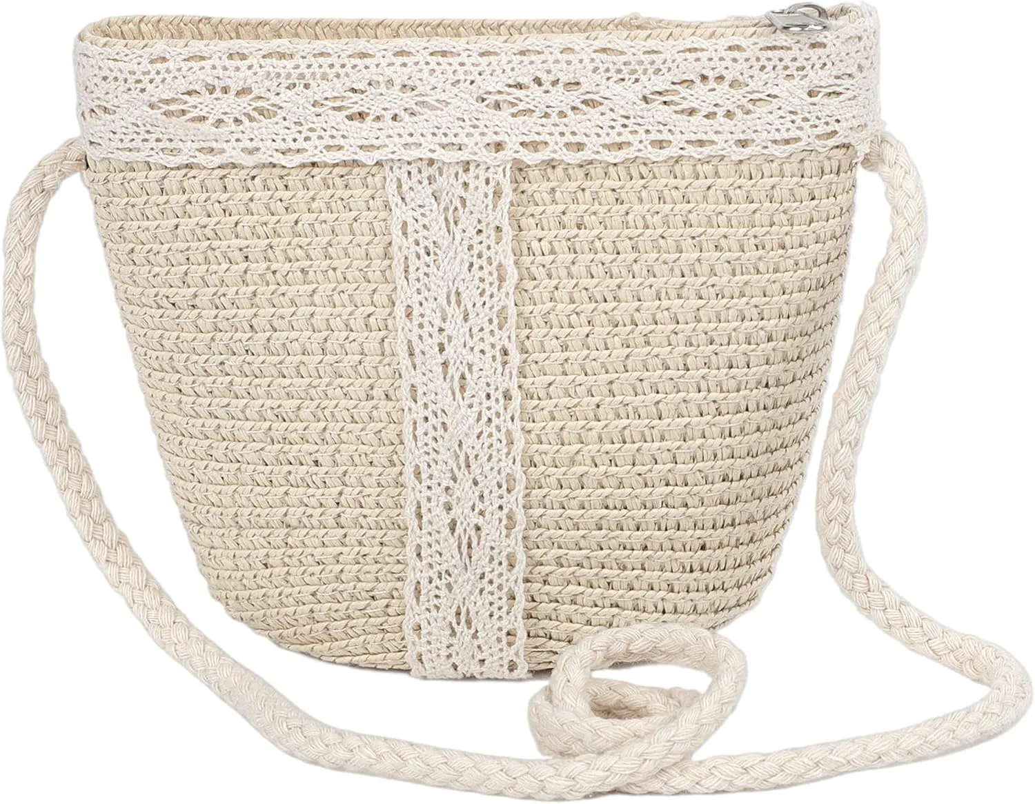 2pcs Girls Sun Hat with Shoulder Bag Set Large Brim Beach Straw Hat Purse UPF50  Cute Lace Travel Party Summer Cap