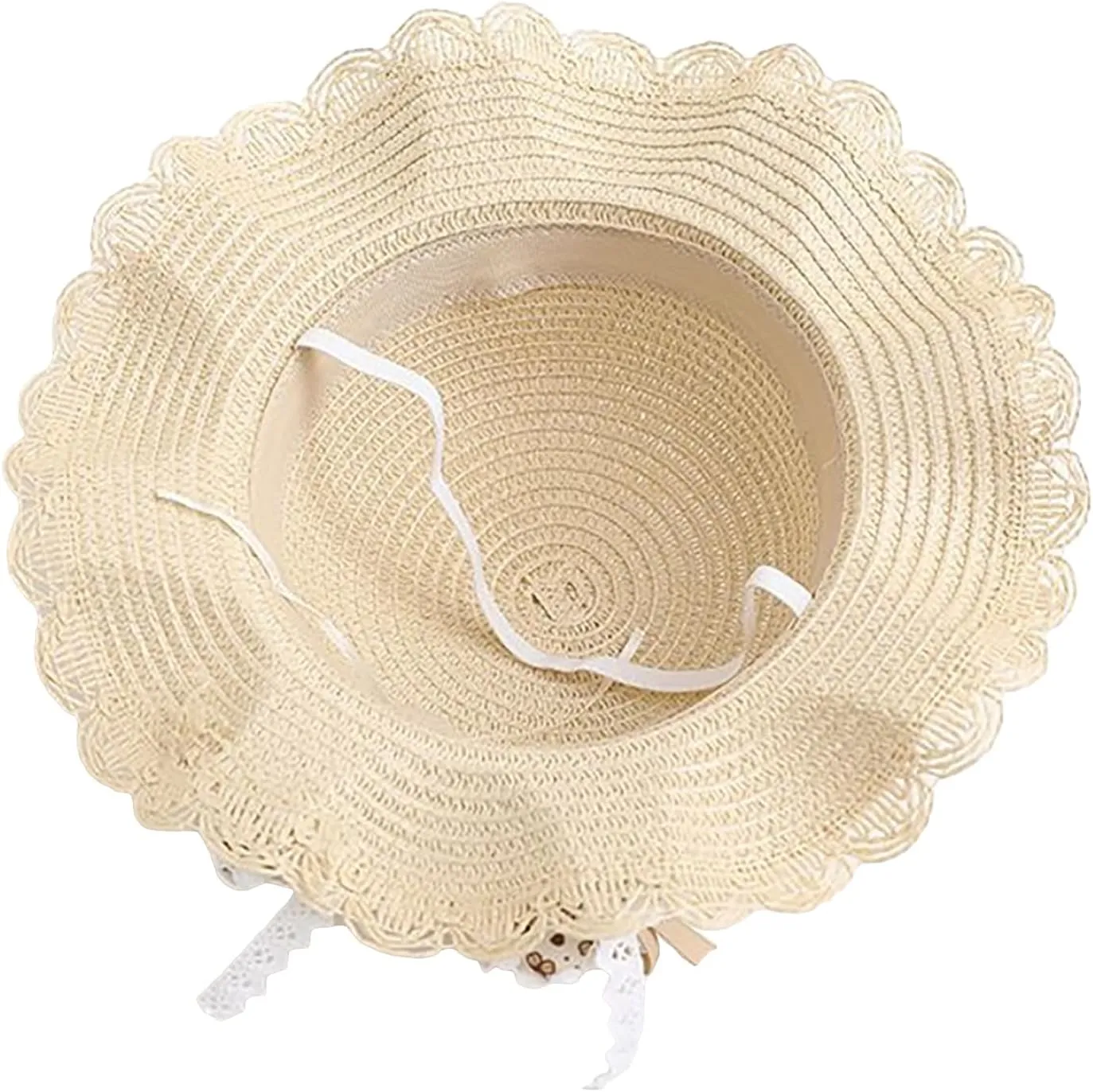 2pcs Girls Sun Hat with Shoulder Bag Set Large Brim Beach Straw Hat Purse UPF50  Cute Lace Travel Party Summer Cap