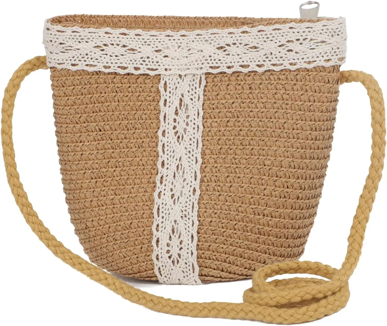 2pcs Girls Sun Hat with Shoulder Bag Set Large Brim Beach Straw Hat Purse UPF50  Cute Lace Travel Party Summer Cap