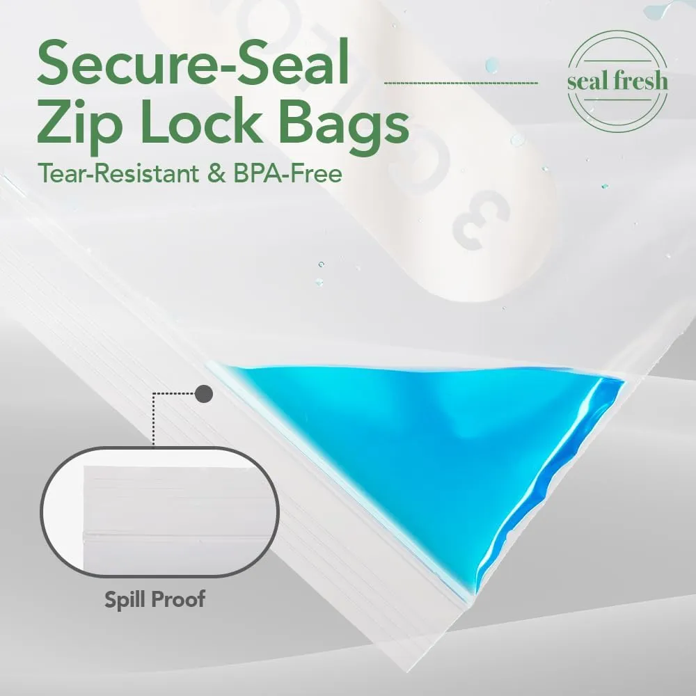 3 Gallon Large Plastic Storage Bags – 16" x 18" (60 Count) – Reusuable XXL Extra Large Heavy Duty Clear Jumbo Freezer Zip Bags with Sealable Zipper Top For Clothes, Travel, Moving