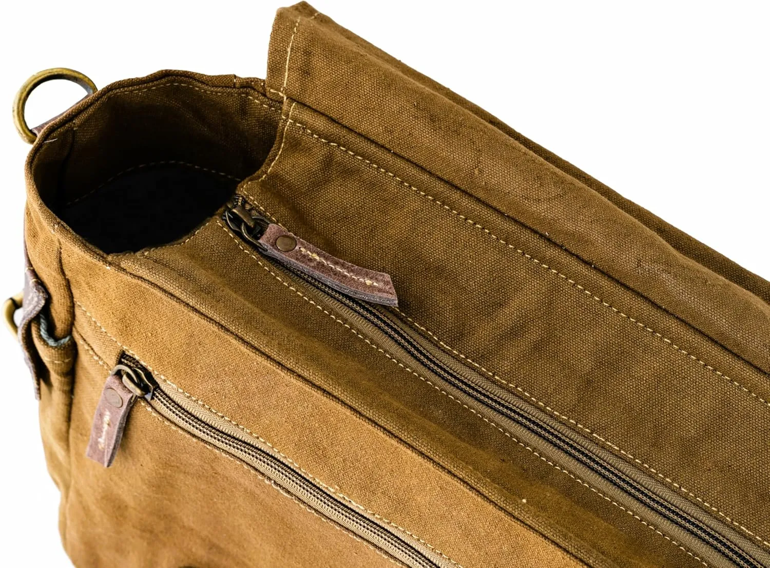 3B-Vintage Print Sel De Mer Upcycled Military Leather Canvas Shoulder Bag Laptop Messenger Bags Medium Crossbody 2 Straps