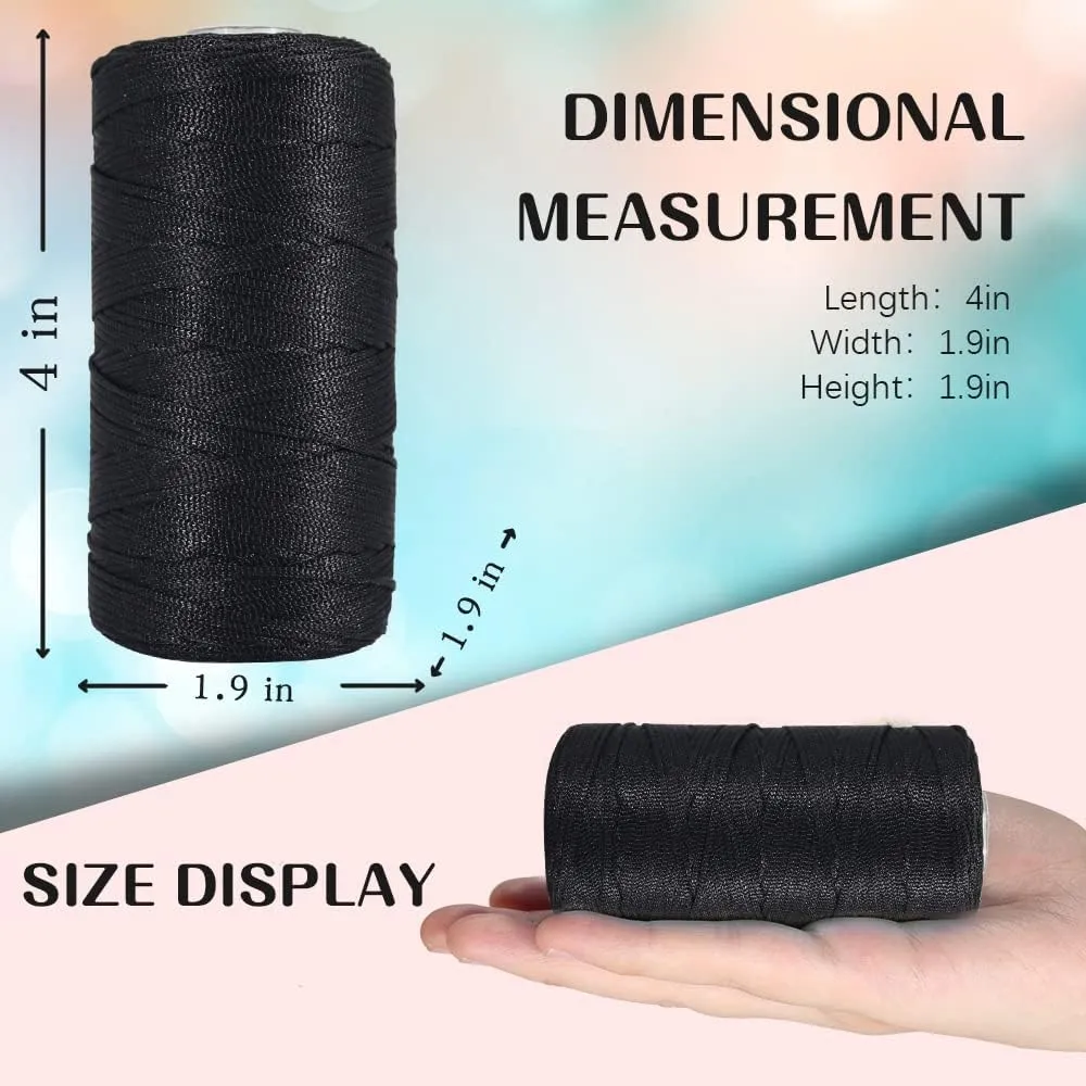 4 PCS 400g Summer Sun Hat Yarn for Crocheting, Ice Linen Silk Hand Knitting Light Body Yarn, Polyester Hollow Yarn for DIY Summer Cool Hat Shoes Bags Cushions Cell Phone Bags and Car Cushions(Black)
