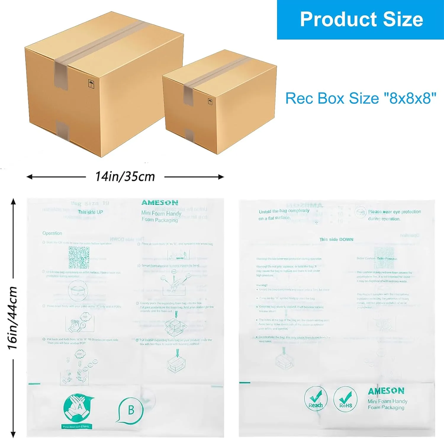 4PCS 18x23 Inch Expanding Foam Packaging Bags | Instapak Foam Packaging PC Alternative, Anti-Static Computer Packing Foam for GPU/IC Shipping Protection & Bulk E-Commerce Logistics