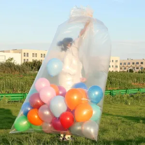 4Pcs Balloon Bags for Transport, Large Balloon Transport Bags 98 x 59 inch(2pcs), Clear Plastic Bag for Balloons Carrying 59 x 47 inch(2pcs), Storage Bags for Wedding Party Supplies