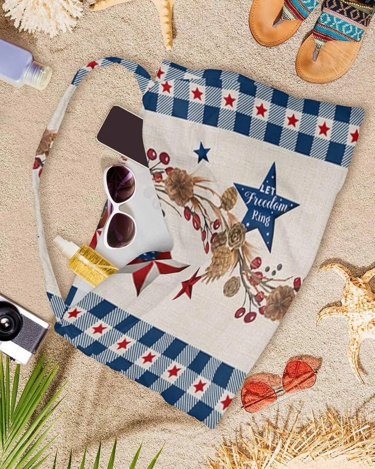 4th of July Chaise Lounger Cover with Pockets, Pool Lounge Chair Covers 85"x29", Country American Star Blue Microfiber Beach Chair Cover for Outdoor Patio Sunbathing