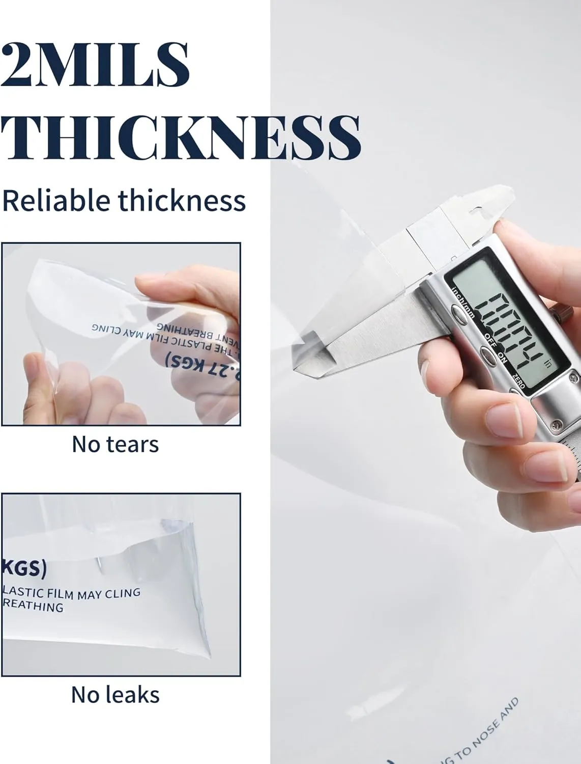 50 Pack Ice Bags 8 lb, Heavy-Duty Ice Bags with Drawstring(2 Mils Thickness)