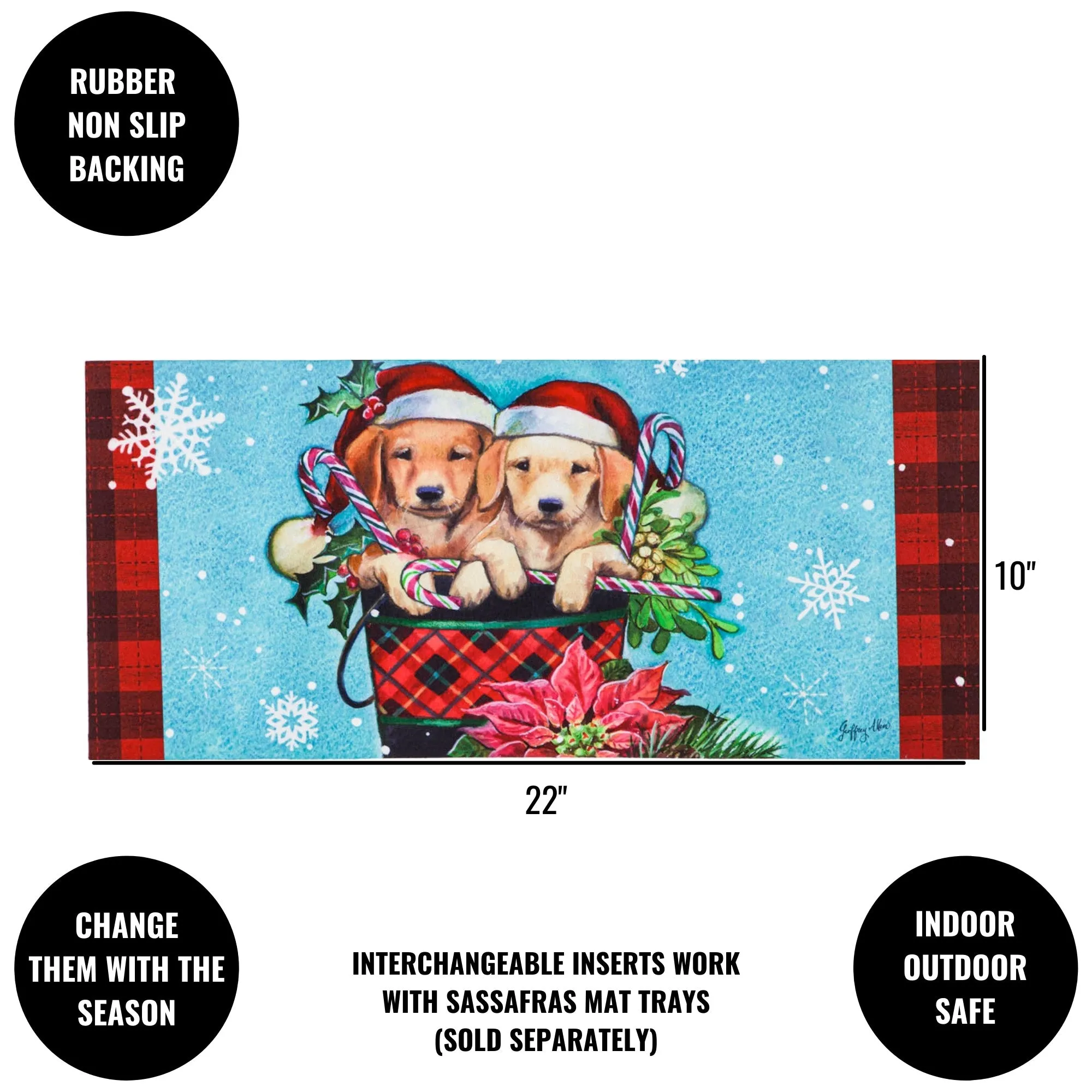 (52495) Christmas Puppy Bucket Mat