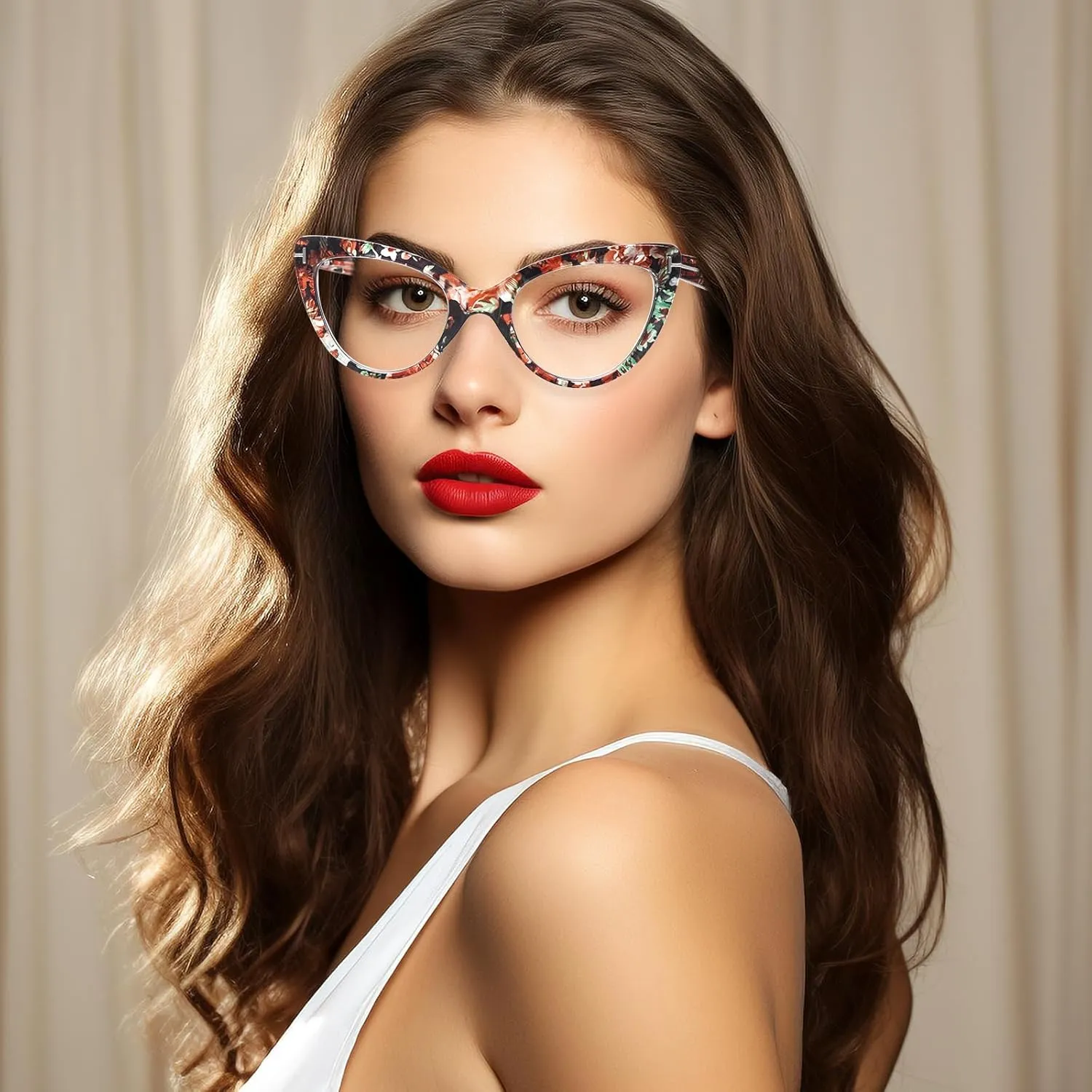 6 Pack Fashion Cat Eye Reading Glasses for Women Blue Light Blocking Oversized Spring Hinges Computer Readers (6 Mix Color, 2, Diopters)