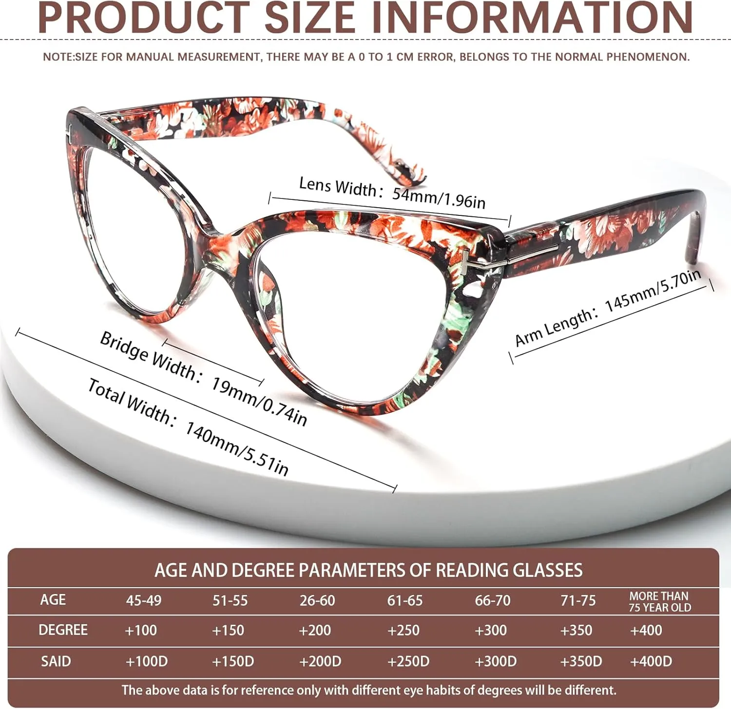 6 Pack Fashion Cat Eye Reading Glasses for Women Blue Light Blocking Oversized Spring Hinges Computer Readers (6 Mix Color, 2, Diopters)