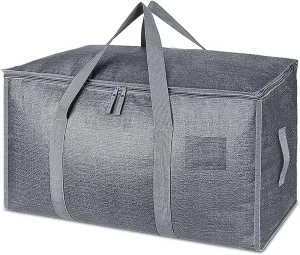 6-piece oversized mobile bag with zipper and handle, heavy-duty storage tote bag, space saving mobile storage bag (gray)