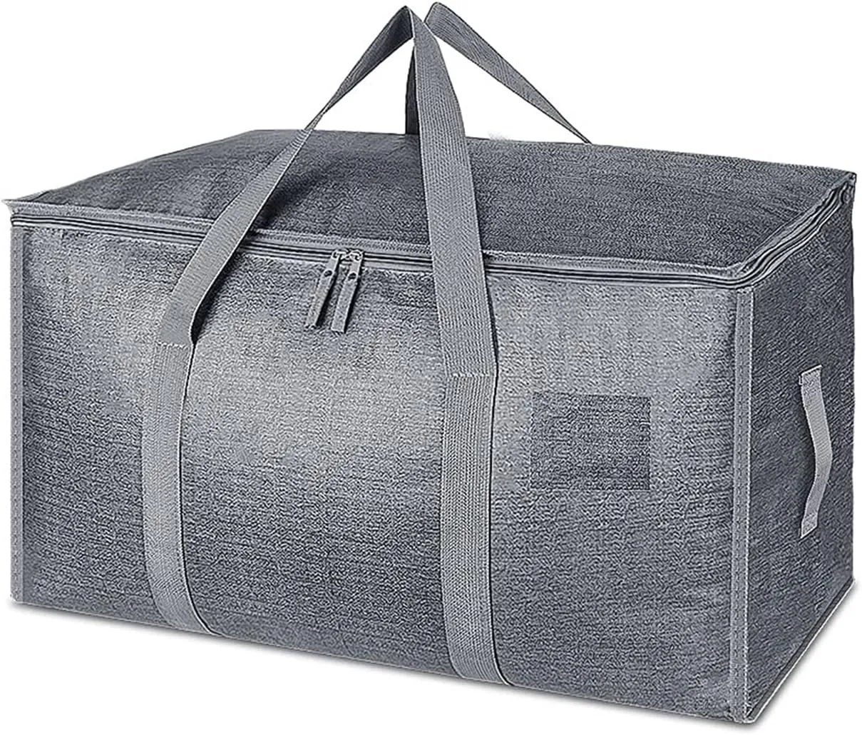 6-piece oversized mobile bag with zipper and handle, heavy-duty storage tote bag, space saving mobile storage bag (gray)