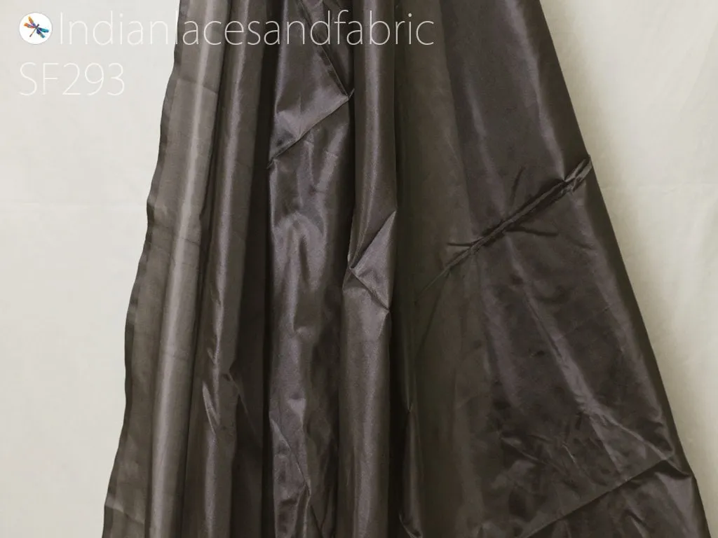 60 gsm Silk Fabric by the yard Indian Dark Grey Pure Plain Silk Wedding Dress Bridesmaid Costume Party Dresses Cushions Drapery Craft Sewing