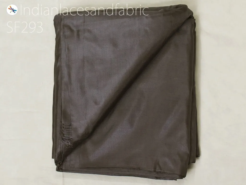 60 gsm Silk Fabric by the yard Indian Dark Grey Pure Plain Silk Wedding Dress Bridesmaid Costume Party Dresses Cushions Drapery Craft Sewing