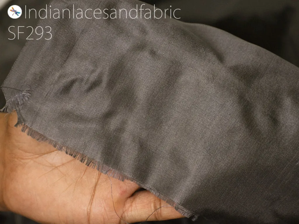 60 gsm Silk Fabric by the yard Indian Dark Grey Pure Plain Silk Wedding Dress Bridesmaid Costume Party Dresses Cushions Drapery Craft Sewing