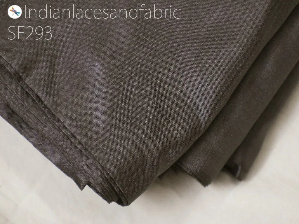 60 gsm Silk Fabric by the yard Indian Dark Grey Pure Plain Silk Wedding Dress Bridesmaid Costume Party Dresses Cushions Drapery Craft Sewing