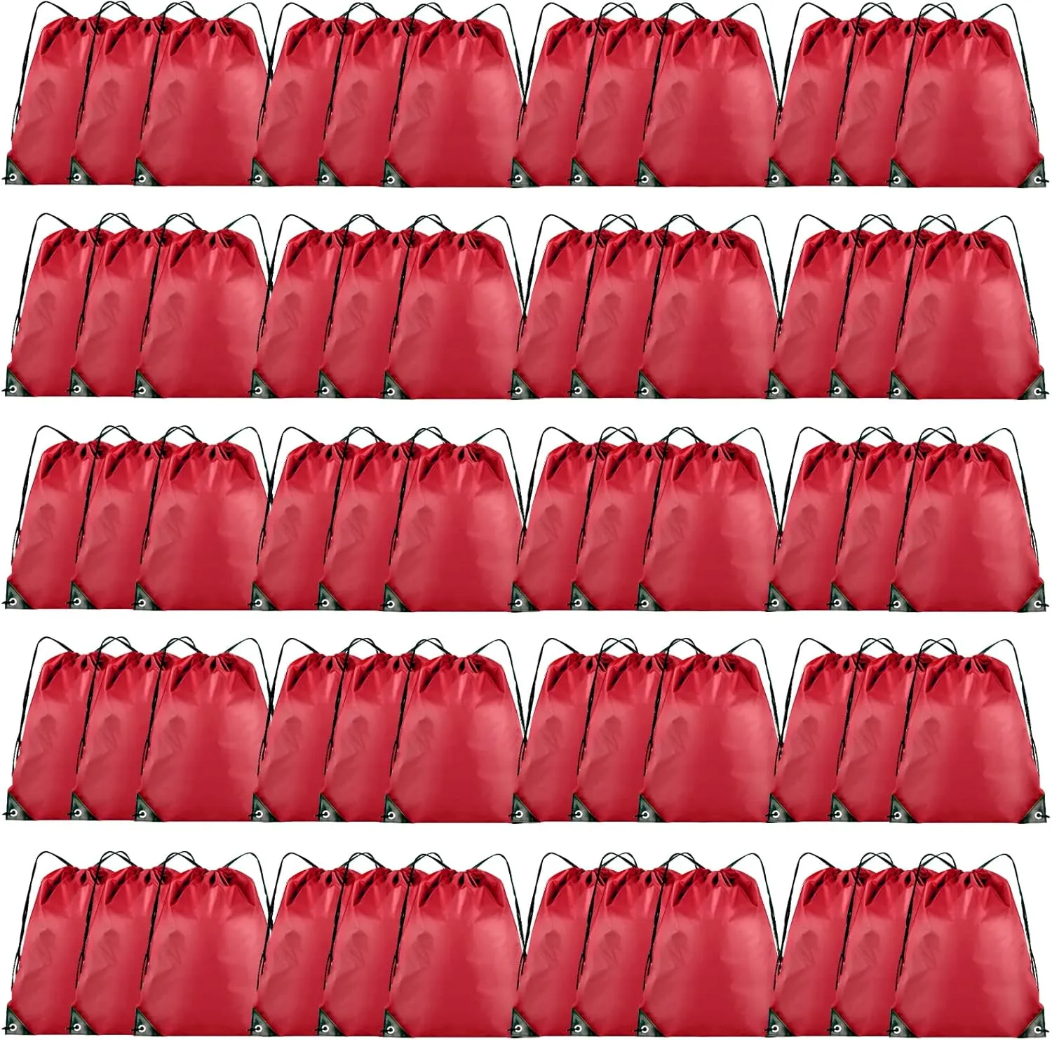 60 Pieces Drawstring Backpack Bulk Cinch Sackpack Ployster Drawstring Bags for Gym Party Trip(Red)