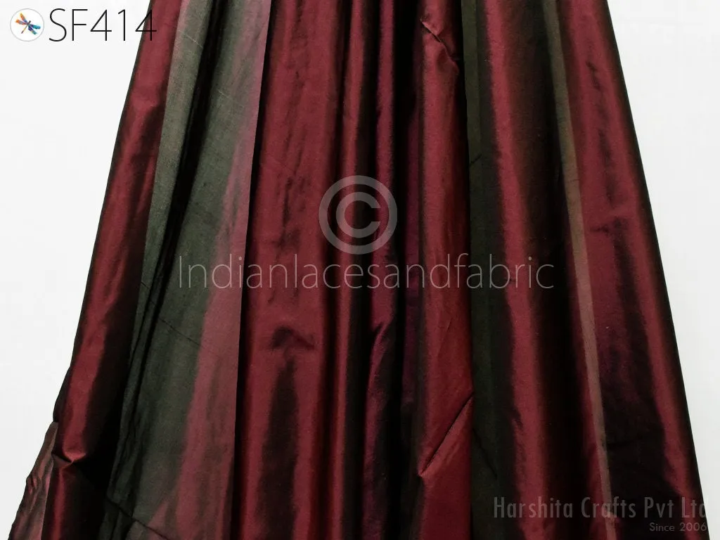 60gsm Burgundy Indian Pure Silk Fabric by the yard Mulberry Silk Home decor Curtains Scarf Costume Apparel Wedding Evening Dresses Dolls