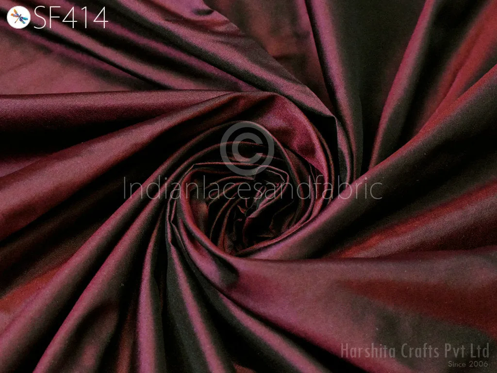 60gsm Burgundy Indian Pure Silk Fabric by the yard Mulberry Silk Home decor Curtains Scarf Costume Apparel Wedding Evening Dresses Dolls