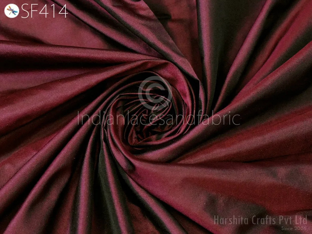 60gsm Burgundy Indian Pure Silk Fabric by the yard Mulberry Silk Home decor Curtains Scarf Costume Apparel Wedding Evening Dresses Dolls