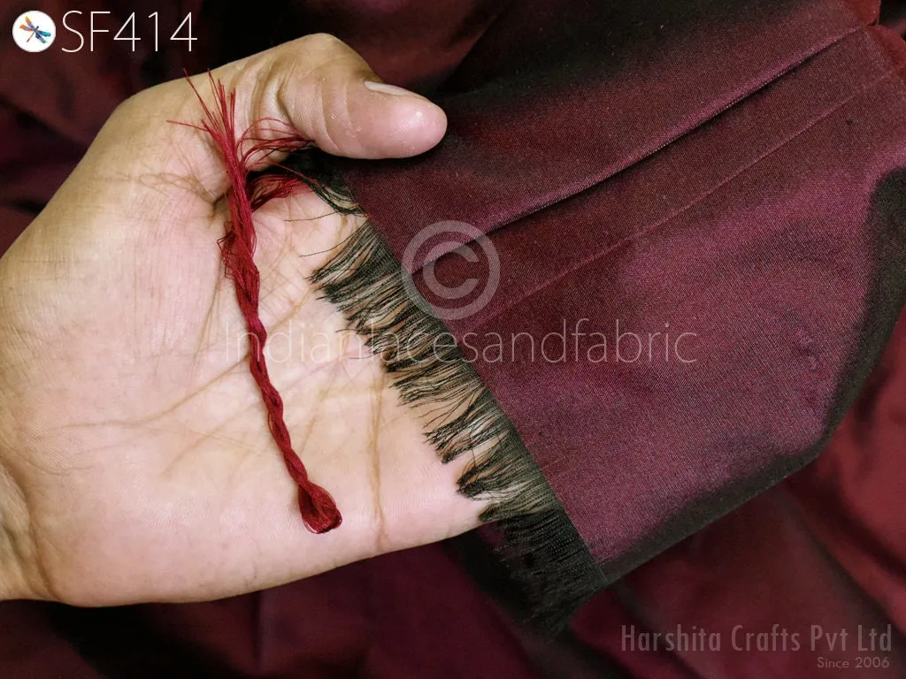 60gsm Burgundy Indian Pure Silk Fabric by the yard Mulberry Silk Home decor Curtains Scarf Costume Apparel Wedding Evening Dresses Dolls