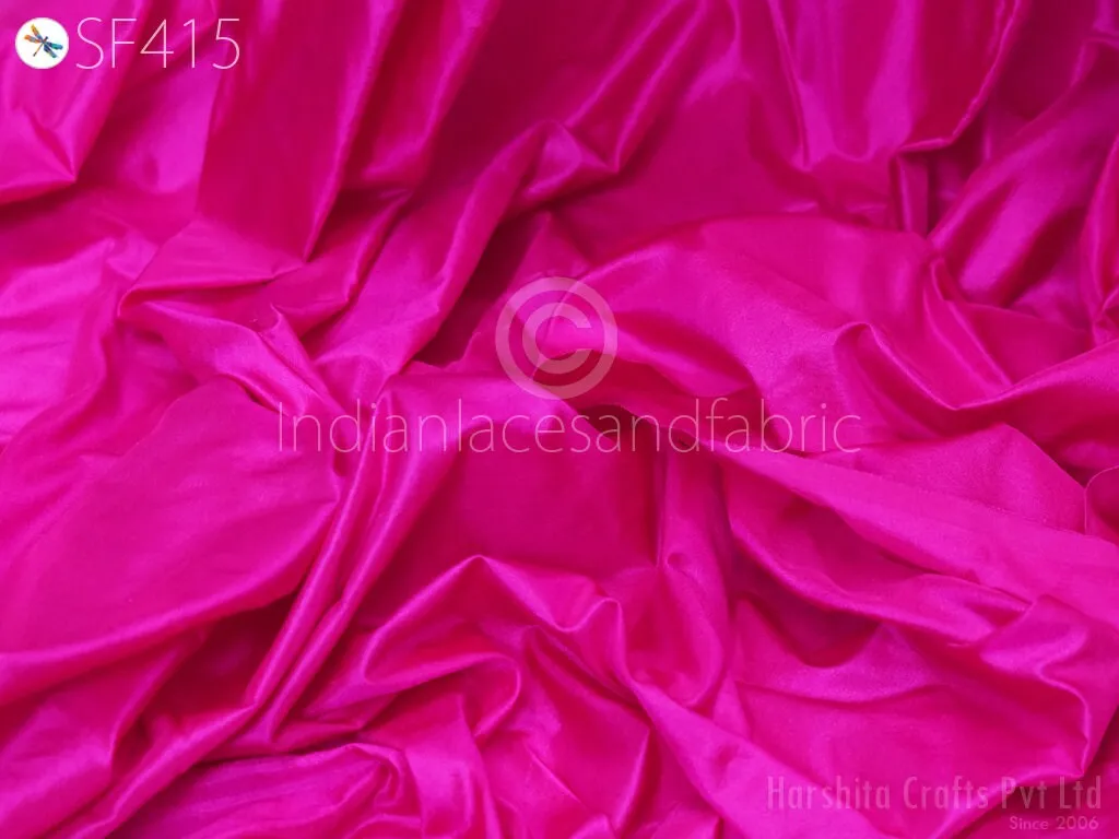 60gsm Soft Pure Plain Silk Fabric by the yard Magenta Indian Wedding Dress Bridesmaids Party Dress Pillowcases Cushion Covers Drapery