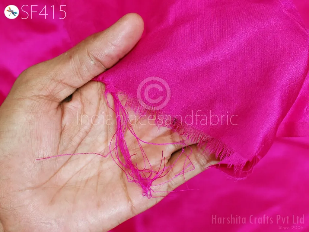 60gsm Soft Pure Plain Silk Fabric by the yard Magenta Indian Wedding Dress Bridesmaids Party Dress Pillowcases Cushion Covers Drapery