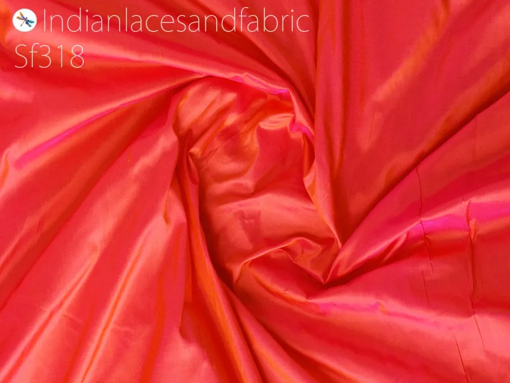 80 gsm Iridescent Pure Silk Fabric by the yard Indian Mulberry Silk Home Decor Curtains Scarf Costume Apparel Wedding Evening Dresses Dolls
